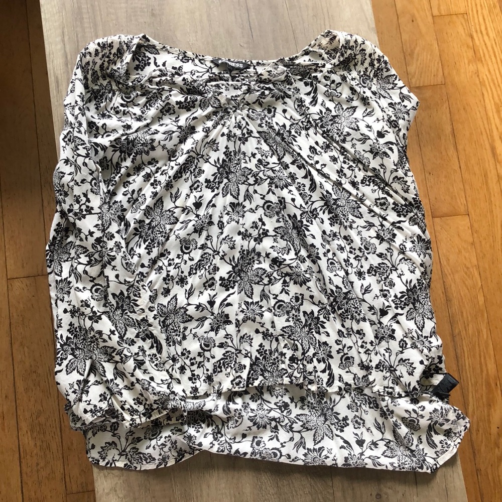 Black and white blouse